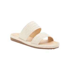 Lucky Brand Decime Woven Ivory White Slide Sandals Size 8.5